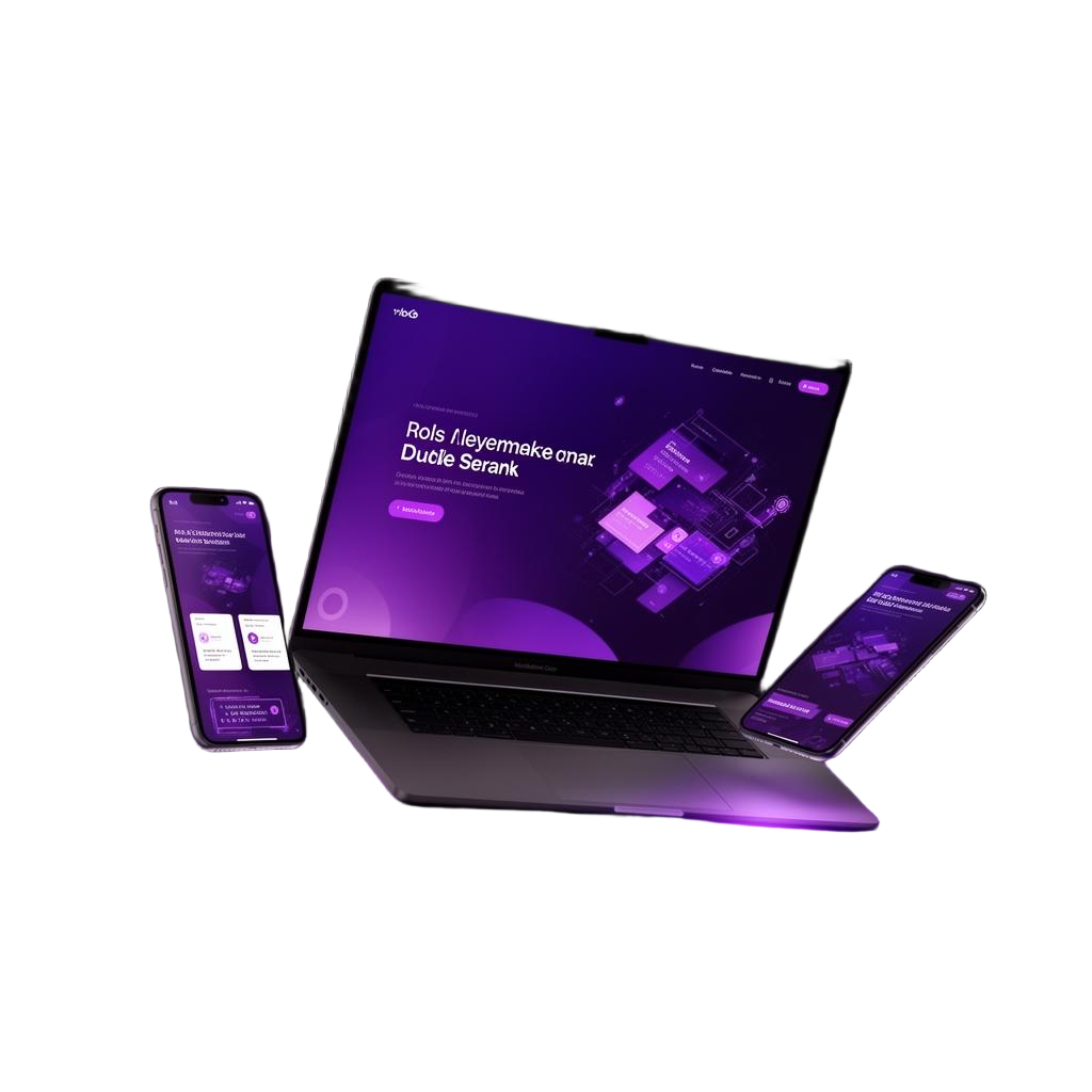 Mockup de landing page moderna em laptop e celular